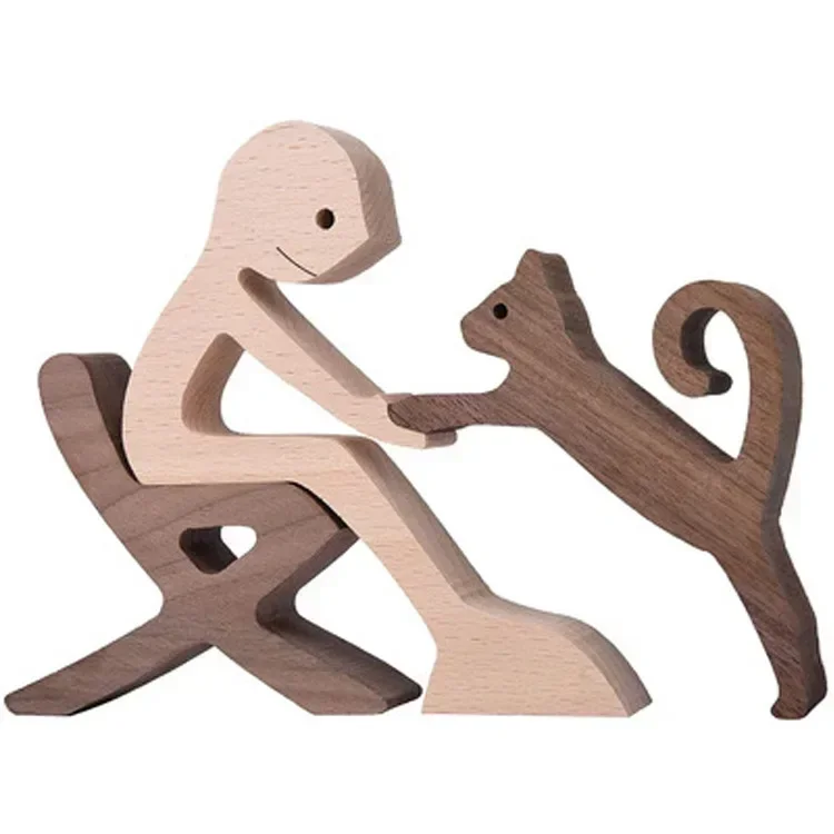 Escultura de madeira - Amor Pet - Image 4