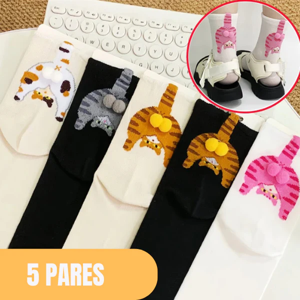5 Pares de meias Gatinhos 3D - Image 5