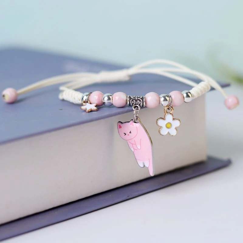 Pulseira de corda com berloques Gatinho - Image 3